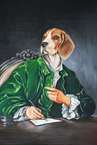 Chien à l'acrylique