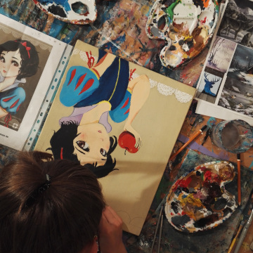 cours de peinture, Blanche Neige, Manga