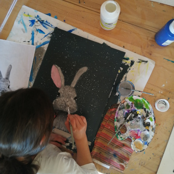lapin sous la neige